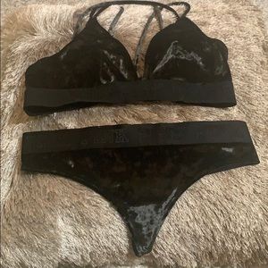 VS PINK Velvet Bra and Panty Set